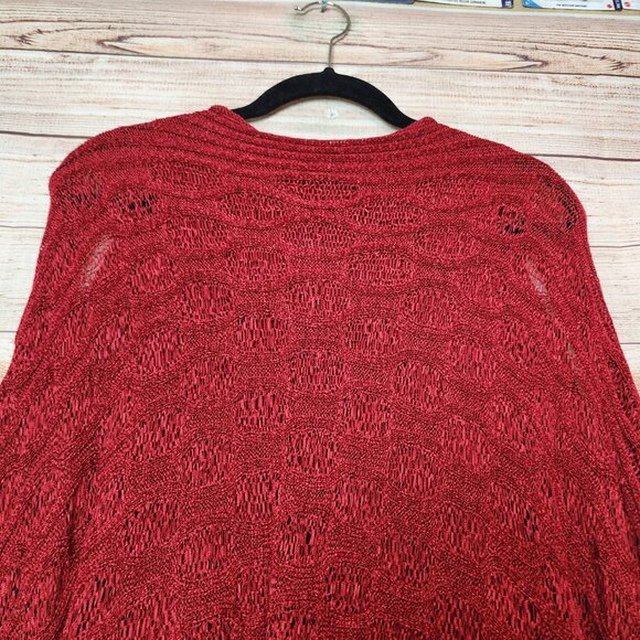 KOKOMO Cape Poncho One Size Red Tank Insert Batwing Sweater Cotton Poly - Picture 14 of 16